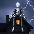Witchwood™ Halloween Inflatables Outdoor Decorations, 10.5FT Sitting Skeleton Halloween Outdoor Inflatables Decorations Skeleton Blow Up Built in Lights Air Pump for Halloween Party Yard Garden Party Supplies