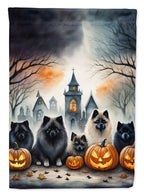 Witchwood™ Halloween Keeshond Dog House Flag 28x40IN Double-Sided Polyester Decorative Sleeve Pole Flag for Outdoor Home Garden