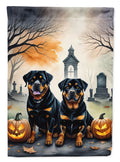 Witchwood™ Halloween Rottweiler Dog House Flag 28x40IN Double-Sided Polyester Decorative Sleeve Pole Flag for Outdoor Home Garden