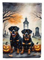 Witchwood™ Halloween Rottweiler Dog House Flag 28x40IN Double-Sided Polyester Decorative Sleeve Pole Flag for Outdoor Home Garden