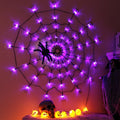 Witchwood™ Halloween Spider Web Light LED and a 5in Spider, 3.28ft Spider Web Light Decorations 70 LED Lighted, Indoor Outdoor House Yard Garden Scary Halloween Window Light, Battery Operated, Purple