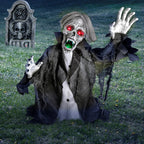 Witchwood™ Halloween Zombie Groundbreaker Decorations Outdoor with Light and Sound, 2.3FT Motion and Sound Scary Deco Props for Outdoor,Yard,Lawn,Patio,Haunted House