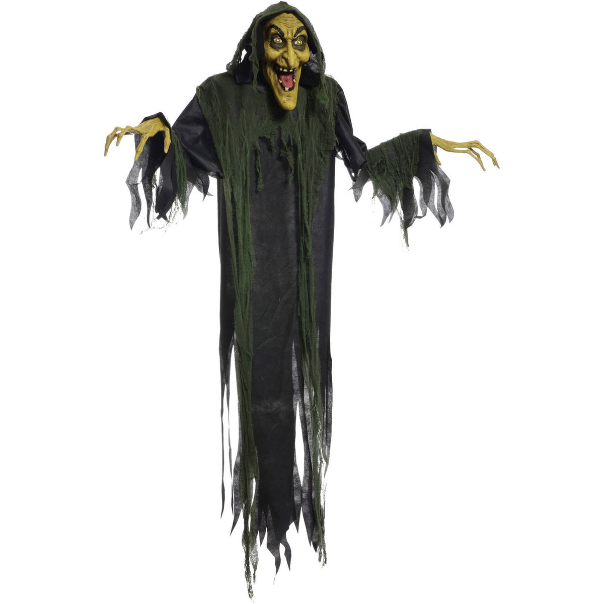 Witchwood™ Hanging Witch 72" Animated Halloween Decoration