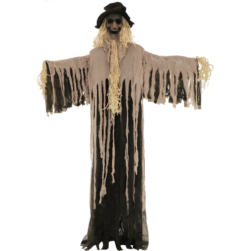 Witchwood™ 6 ft Standing Halloween Scarecrow Yard Decoration with LED Green Eyes, HHSCR-5FLS