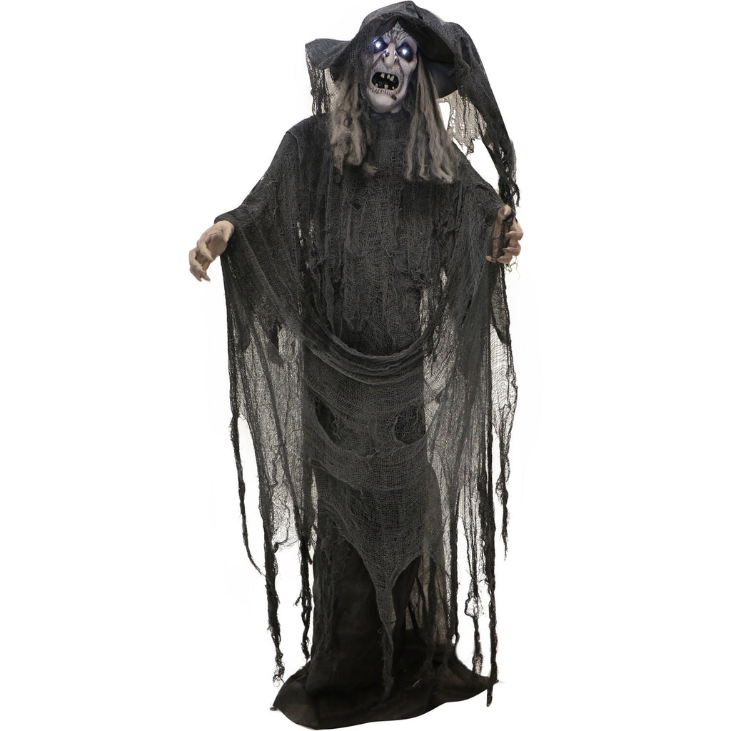 Witchwood™ 5.75 ft Animatronic Witch Indoor/Covered Outdoor Halloween Decoration, HHWITCH-20FLSA