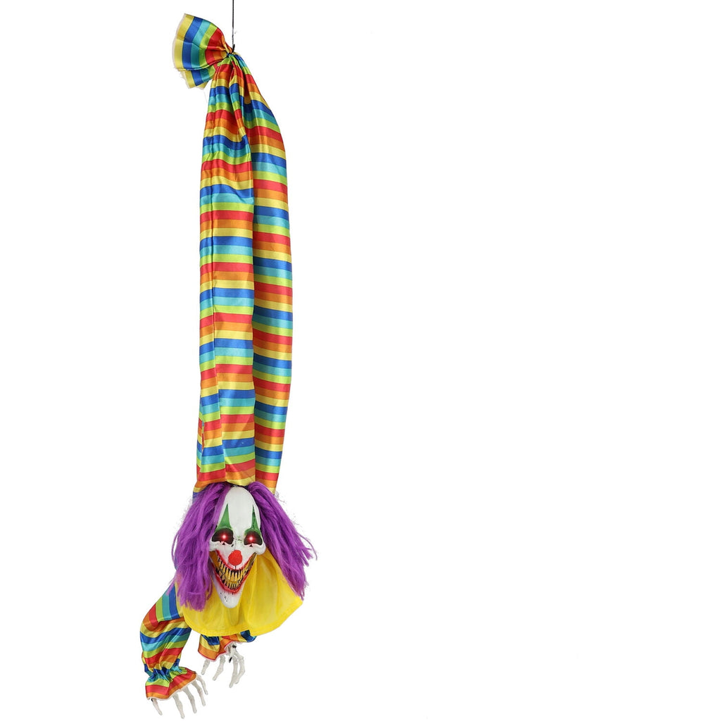 Witchwood™ 47 in Animatronic Hanging Upside Down Clown with Lights and Sound, Halloween Decoration, HHCLOWN-39HLSA