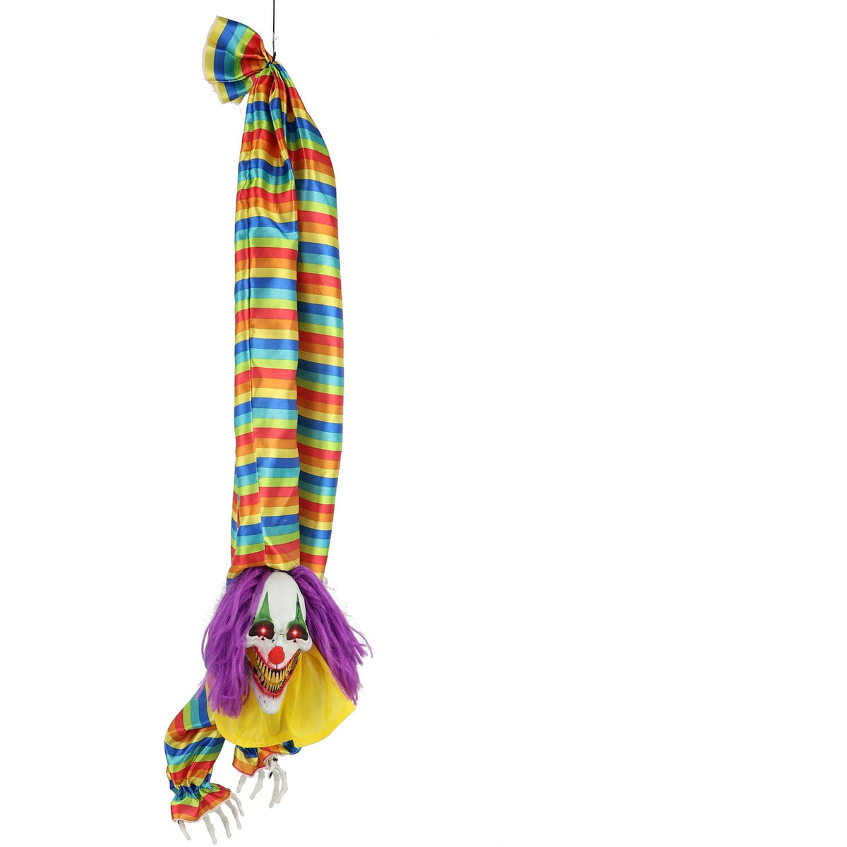 Witchwood™ 47 in Animatronic Hanging Upside Down Clown with Lights and Sound, Halloween Decoration, HHCLOWN-39HLSA