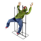 Witchwood™ 4.4 ft Voice-Sensor Impaled Zombie Halloween Animatronic, HHIMPZOMB-1FLSA