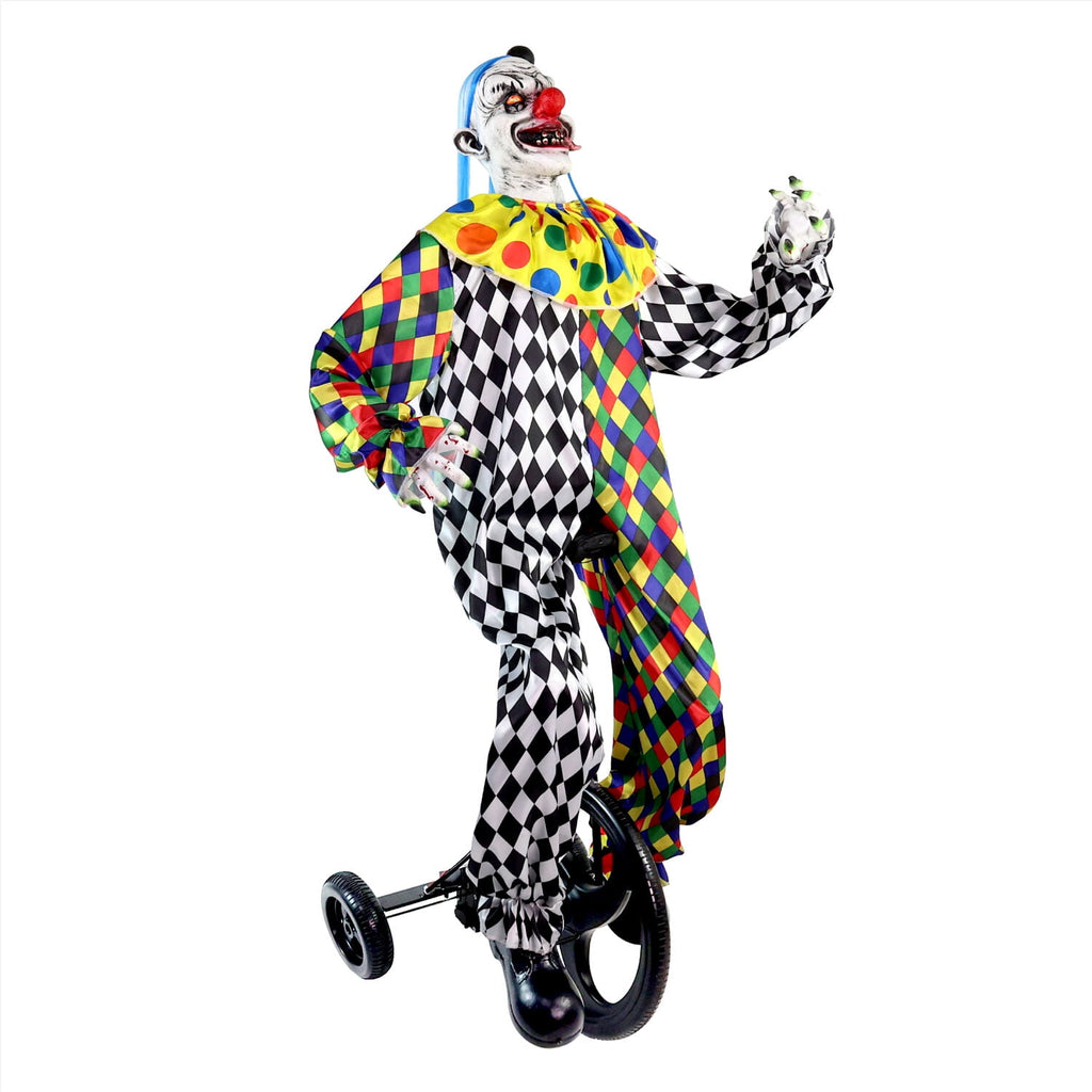 Witchwood™ 5.9 ft Voice & Sound-Sensor Clown on Tricycle Halloween Animatronic, HHTRIBKCLOWN-1FLSA