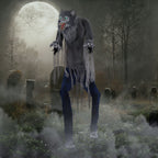 Witchwood™ 7 ft Tall Motion-Activated Towering Werewolf, Premium Halloween Animatronic, Plug-In, HHTWRWOLF-1FLSA
