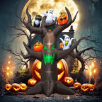 Witchwood™ Coolmade 9ft Halloween Inflatable Tree Decoration with pumpkin, Ghost, Owl, Blow up Yard Inflatables with Built-in LEDs for Garden Lawn Indoor Party Decor