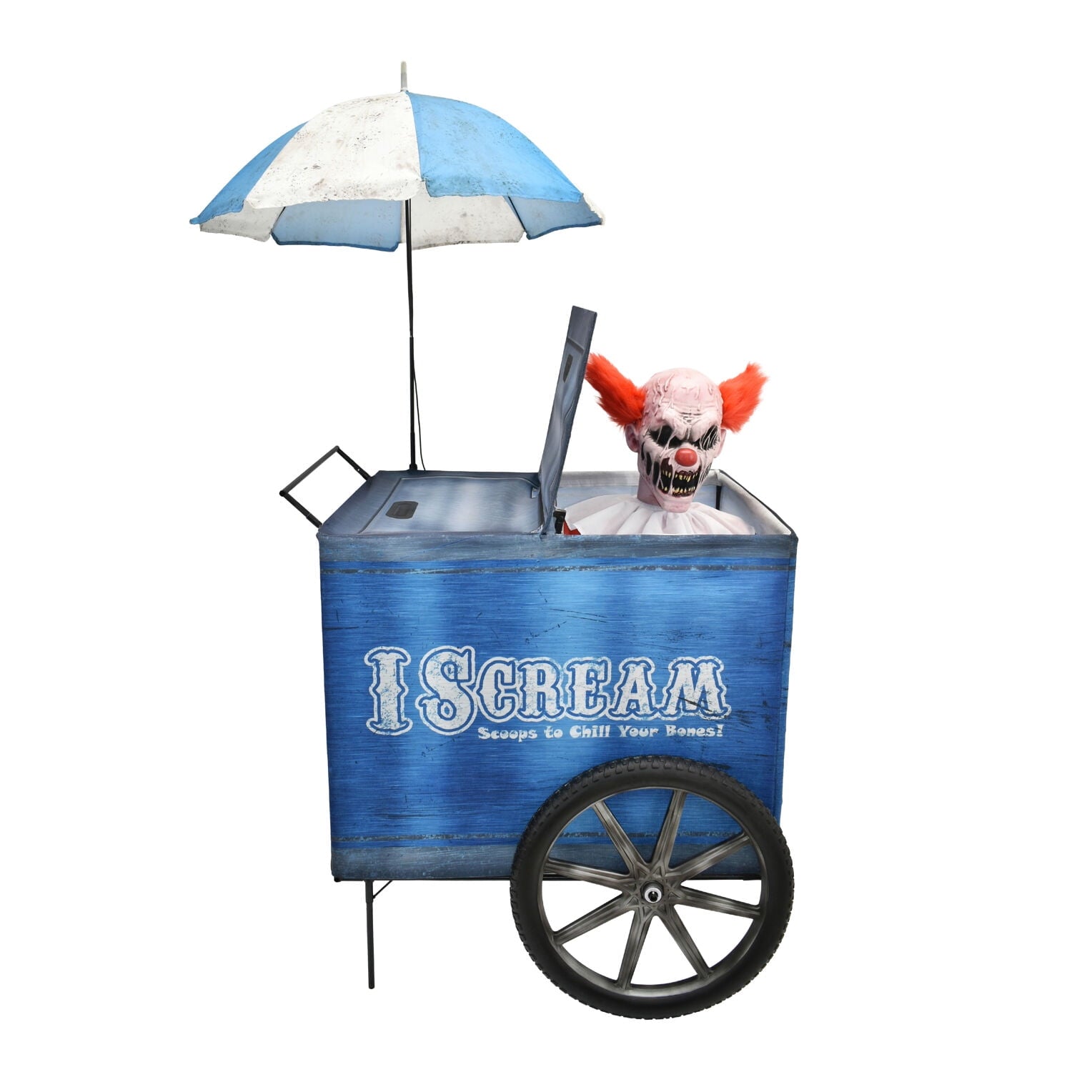 Witchwood™ I Scream Clown Cart Halloween Animatronic with Lights & Lunge, 6-ft