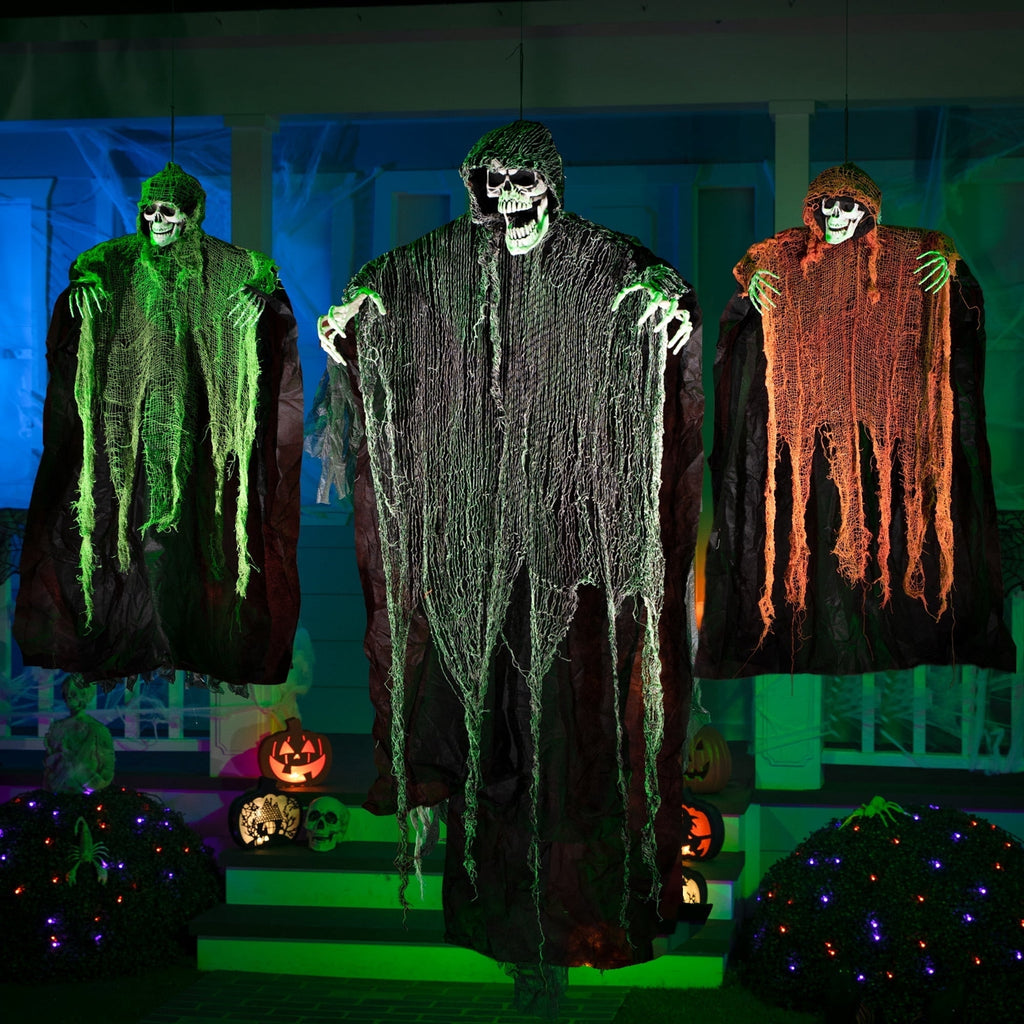 Witchwood™ 3 Pack Halloween Hanging Ghosts,Scary Skeleton Ghosts Grim Reapers Decorations for Halloween Indoor Outdoor Yard Home Decorations