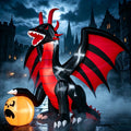 Witchwood™ 8 ft Halloween Inflatable Fire Dragon with Pumpkin,Animated Moving Mouth & Internal LED Lights,Blow Up Yard Decor Outdoor Lawn Garden Indoor Porch Patio Spooky Halloween Decoration
