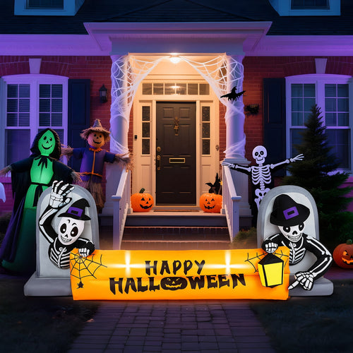 Witchwood™ 10' Halloween Inflatables Outdoor Halloween Tomb Decoration Banner Blow up Decor