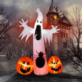 Witchwood™ 12' Halloween Inflatables Outdoor Halloween Decoration Giant Ghost with 2pcs Pumpkin Blow up Decor