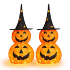 Witchwood™ 3FT Pumpkins Halloween Lighted Pumpkin Outdoor Decoration for Holiday Lawn Garden Party,2Pcs