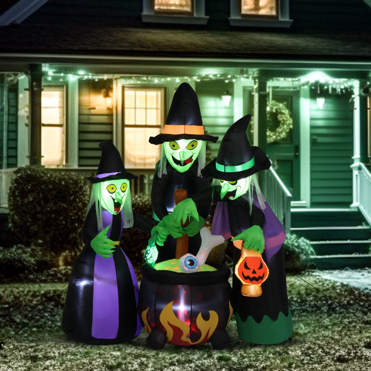 Witchwood™ 6' Halloween Inflatables Outdoor Halloween Witches Decoration Blow up Witches