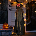 Witchwood™ 6ft Pumpkin Man Animated Animatronic Decoration Creepy Halloween w/ Classic Cape Creepy Cloaked Jack-o'-Lantern for Porch & Yard