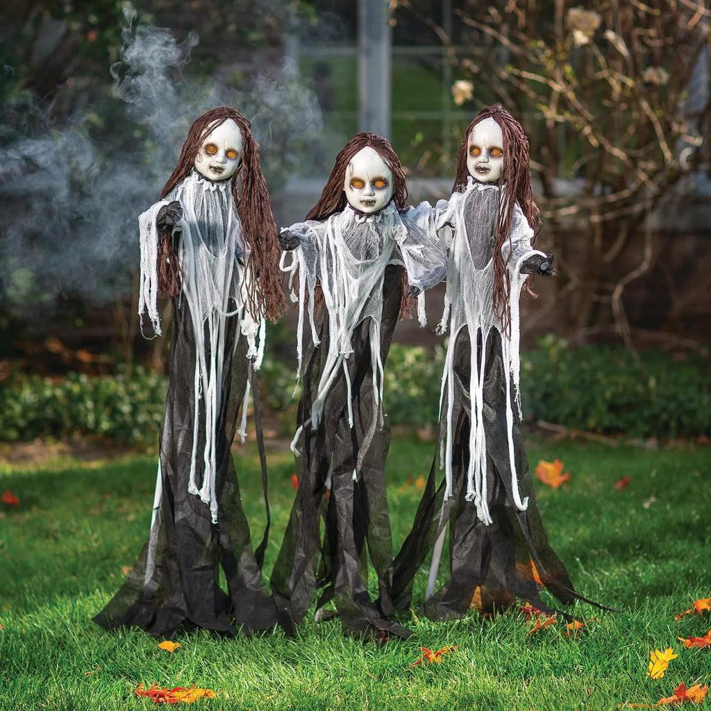 Witchwood™ Light-Up Spooky Doll Yard Stake Halloween Decorations, Halloween, Home Decor, Yard Art, 3 Pieces