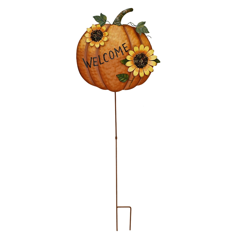 Witchwood™ Fall Scarecrow Yard Stake with LED Lights Happy Fall Ya'll Scarecrow Garden Stake Autumn Harvest Halloween Thanksgiving Outdoor Yard Decorations