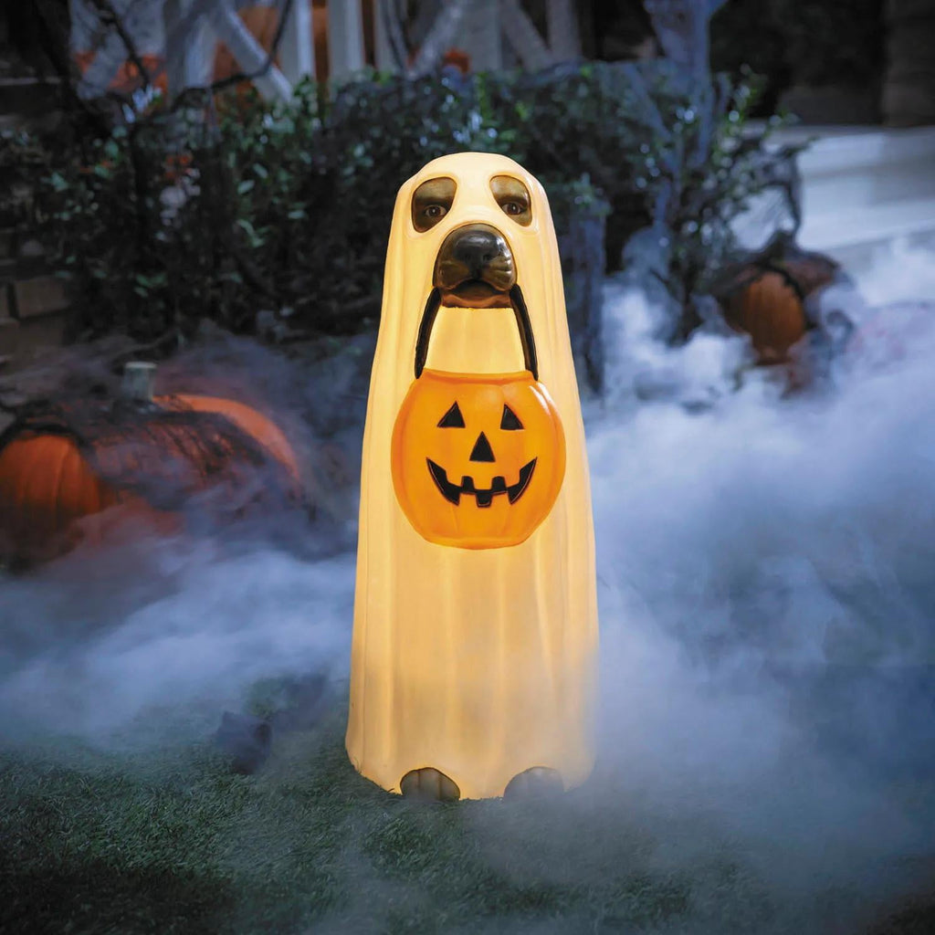 Witchwood™ 23 1/4" Light-Up Ghost Dog Blow Mold with C7 LED Halloween Decoration