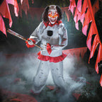 Witchwood™ 5 Ft. 8 3/4" Animated Standing Clown with Baseball Bat Halloween Decoration