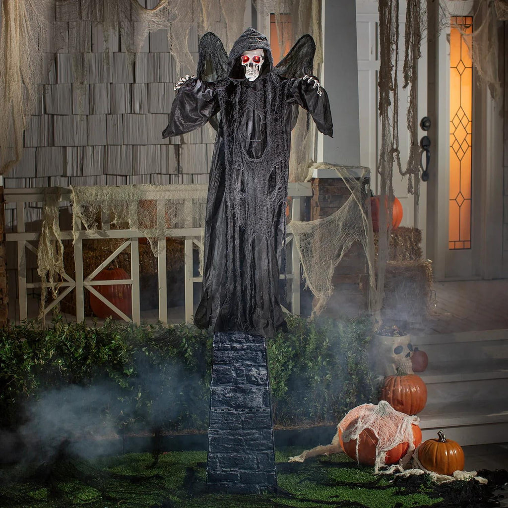 Witchwood™ 6 Ft. 2 3/4" Skeletal Reaper with Wings Animated Prop Standing Halloween Decoration