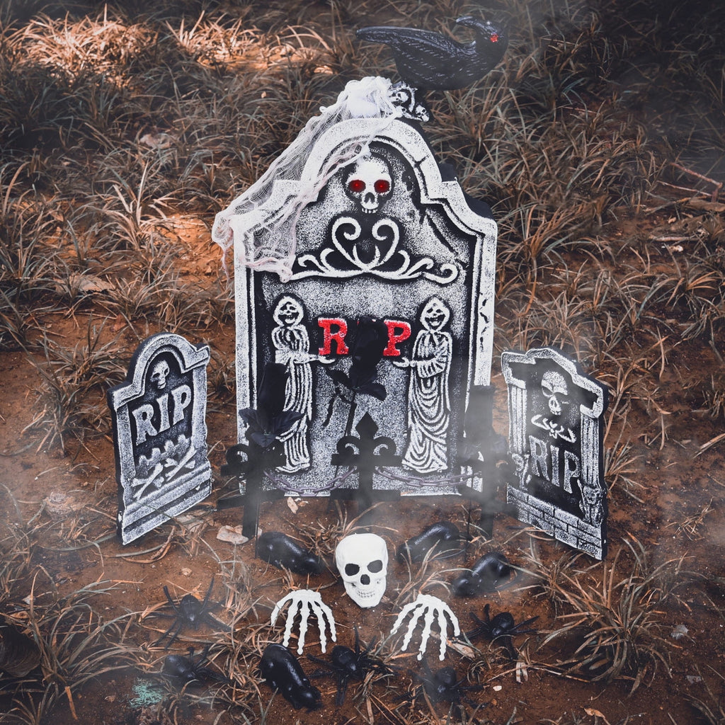 Witchwood™ Nifti Nest 26 Pcs Halloween Decorations Graveyard Tombstones, Halloween Yard Decorations, Home Outdoor Party Favors