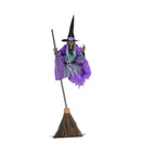 Witchwood™ EWSFHUI Flying Witch Halloween Decor on Broom,5.9Ft Large Flying Hover Witch Sound & Touch Activated Sensor Suitable for Yard Halloween Outdoor Decoration
