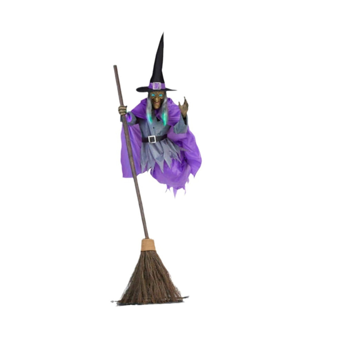 Witchwood™ EWSFHUI Flying Witch Halloween Decor on Broom,5.9Ft Large Flying Hover Witch Sound & Touch Activated Sensor Suitable for Yard Halloween Outdoor Decoration