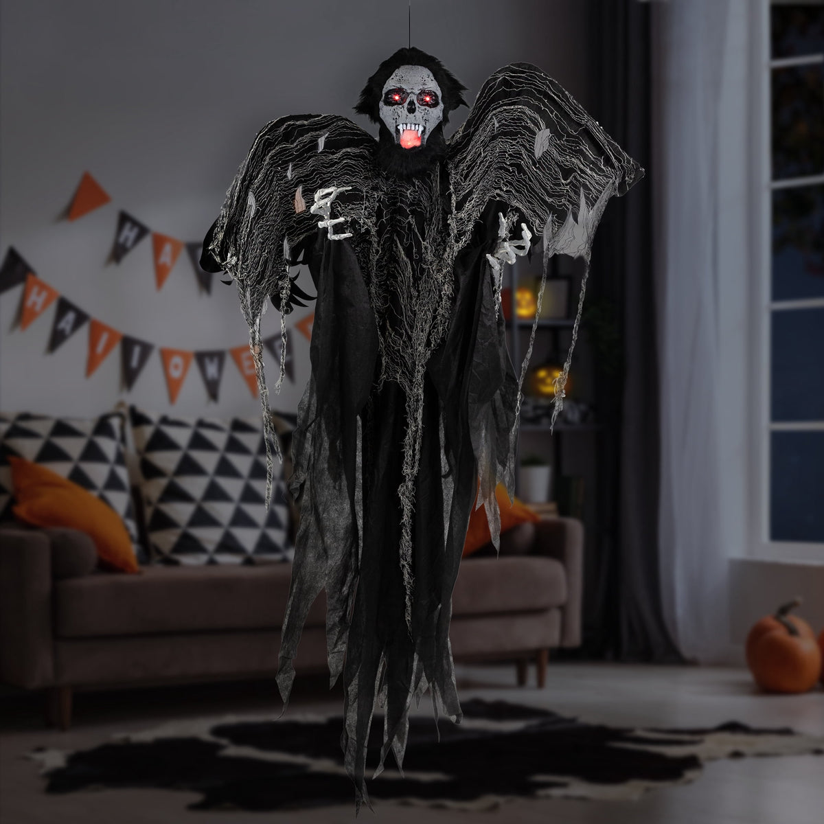 Witchwood™ Animated Hanging Zombie Vampire with Lights and Sound Halloween Decoration - 5'