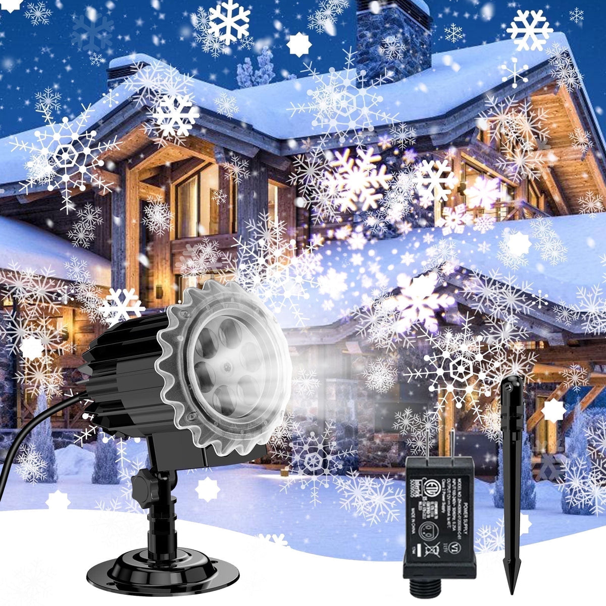 Witchwood™ Outdoor high brightness snowflake projection light, holiday decoration ambient light, Christmas Halloween laser light, light show, waterproof function, indoor home, Christmas, wedding Mother's Day