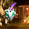 Witchwood™ Outsunny 3.9ft Inflatable Halloween Window Sticker Ghost, Halloween Decoration with LED Lights for Garden Indoor Outdoor