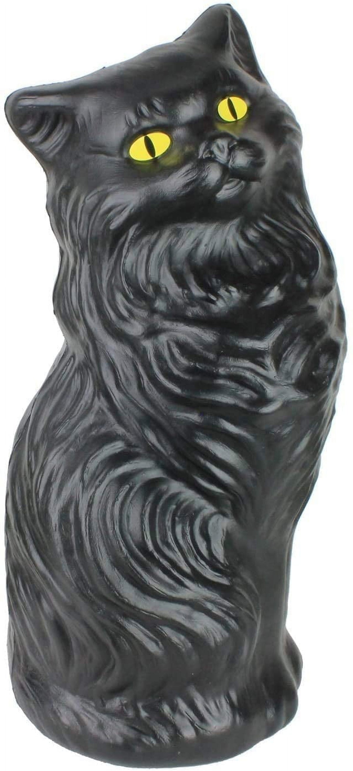 Witchwood™ PMU Halloween Black Cat - Blow Mold Plastic Cat Statue - Perfect Décor for Halloween, Home, Yard, Lawn, Garden, Indoor and Outdoor - Best for Party Favors and Supplies - (Yellow Eyes) 17 Inch Pkg/1
