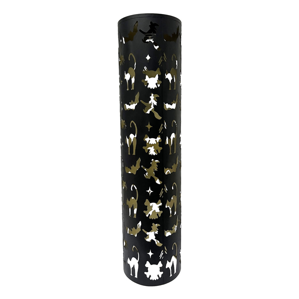 Witchwood™ Pillar Lantern Black Halloween Décor with LED Cat/Ghost Cutouts, 2.7-Ft