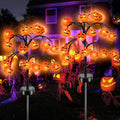 Witchwood™ 2 packs 40 LEDs Solar Halloween Pumpkin Stake Lights, 2 Modes Outdoor Waterproof Halloween Decorations, Solar Halloween Lights Stakes for Garden Yard Pathway