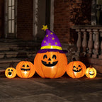 Witchwood™ SPECSTAR 6ft Long Halloween Inflatable LED Lighted Pumpkin Family Blow up Outdoor Lawn Yard Decoration