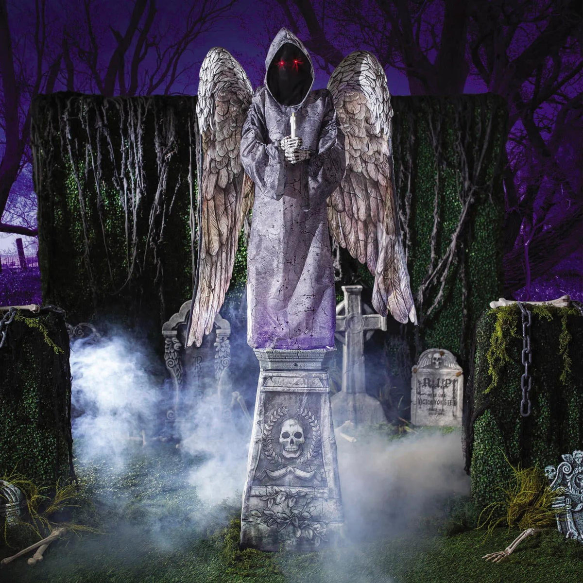 Witchwood™ 96" Cemetery Angel Animated Prop ? Creepy Halloween Yard Decoration