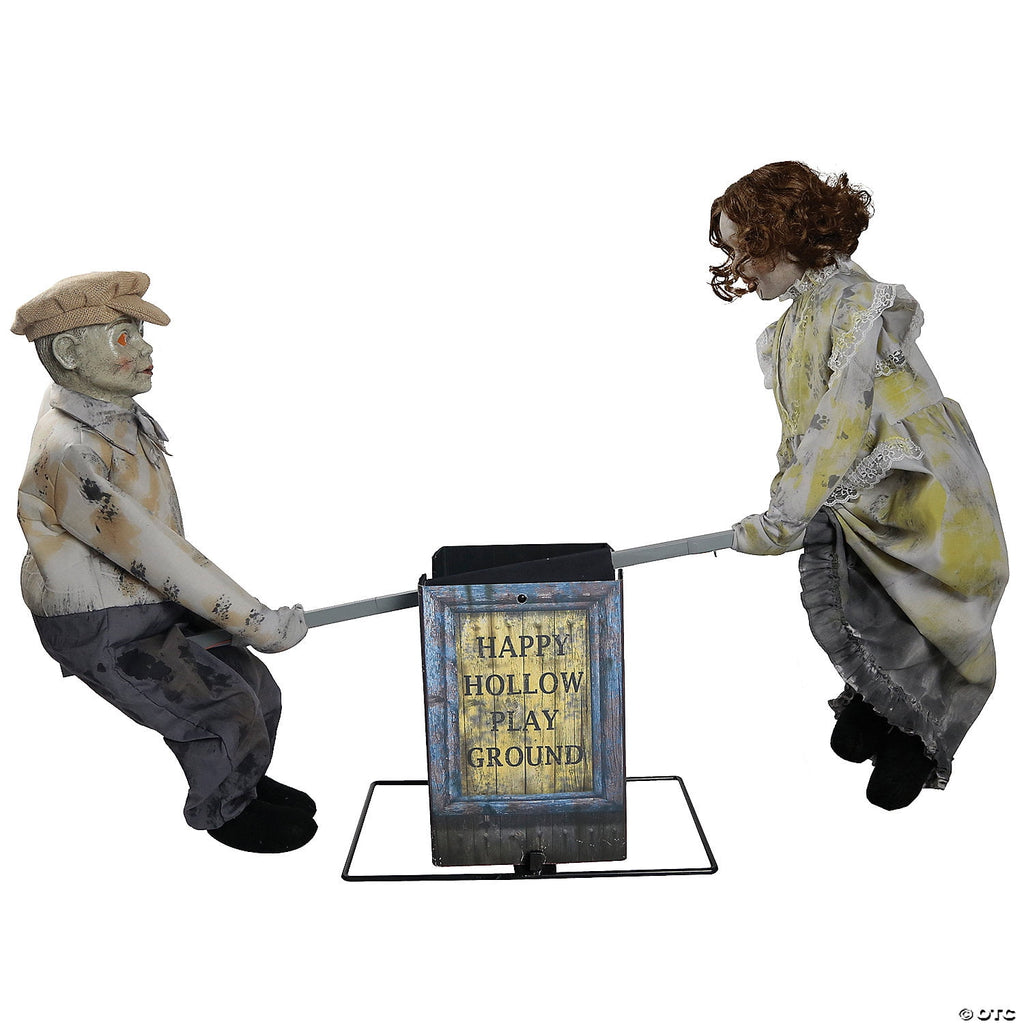 Witchwood™ Animated See-Saw Dolls Halloween Decoration - 36 in x 48 in