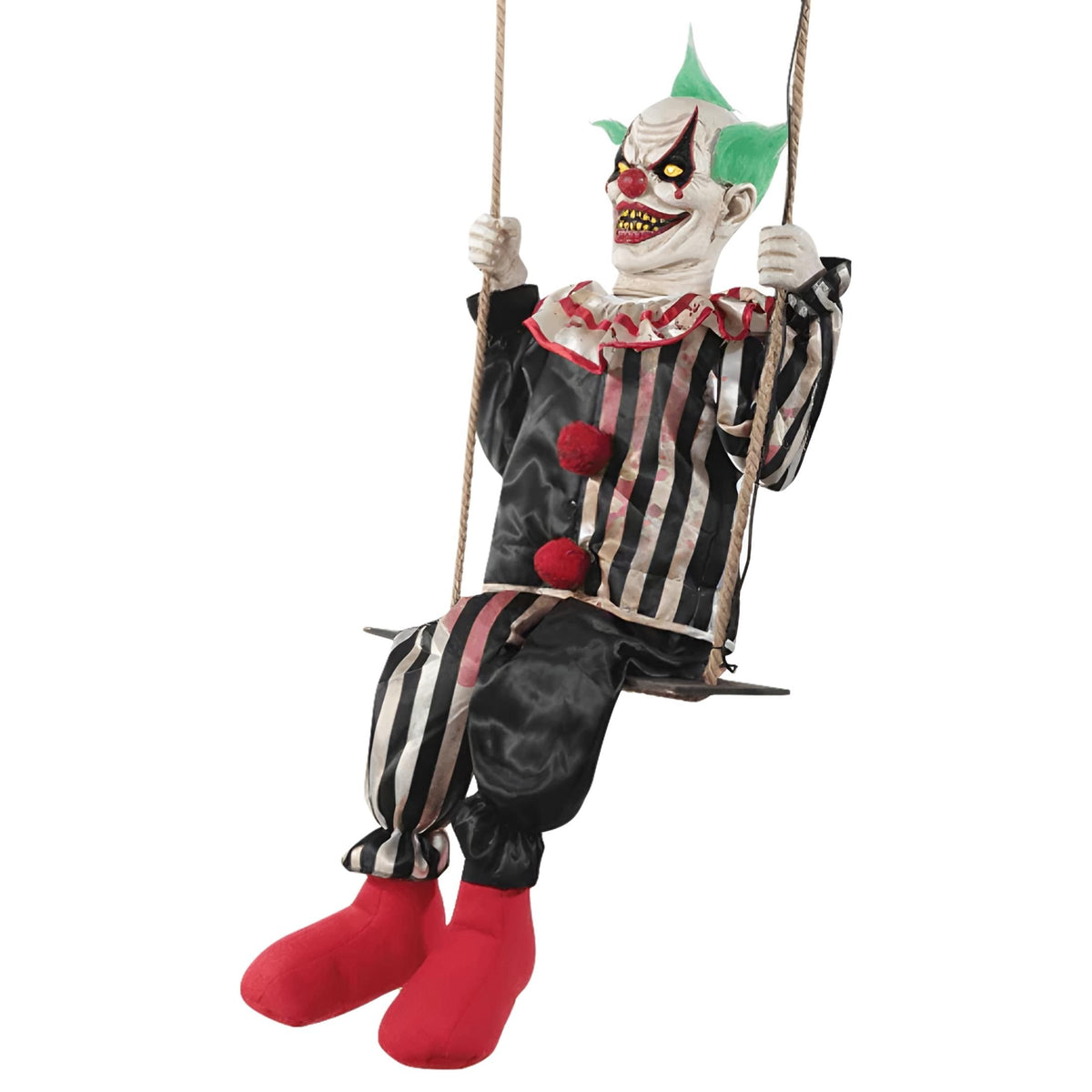 Witchwood™ Animated Swinging Chuckles the Clown Halloween Decoration - 62 in x 16 in x 18 in