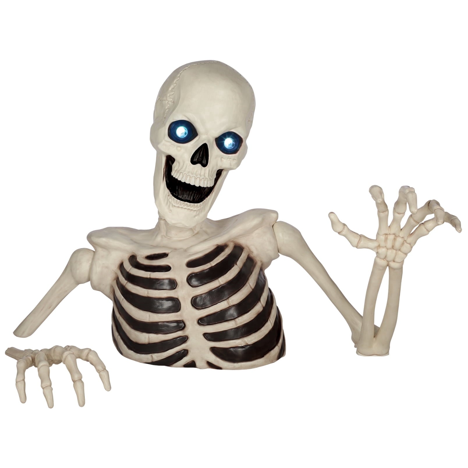 Witchwood™ 48" Halloween Giant Groundbreaker Skeleton with LED Light Moving Eyes, Creepy Sound Effect for Yard Porch Halloween Decoration