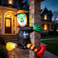 Witchwood™ 4 FT Halloween Inflatables Witch Crashing Into Tree,LED Lighted Blow Up Yard Decoration for Outdoor Garden Lawn Party Decor