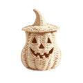Witchwood™ THOPBPRK 2026 Black Halloween Woven Pumpkin Jack-O'-Lantern, Pumpkin, USE LED Candle, Rattan Fall for Home, 1Pack 11.8 Inch A