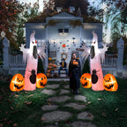 Witchwood™ 12 ' Halloween Ghost & Pumpkin Outdoor Halloween Inflatables for Patio Garden Decor,1 Pcs