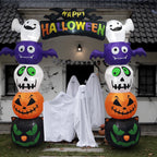 Witchwood™ 8.2' Halloween Inflatables Pumpkin Ghost Archway, Blow up Hallowee Decorations with Built-in LED Lights for Holiday