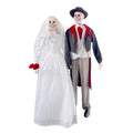 Witchwood™ Undead Bride & Groom Halloween Animatronics with Glowing Eyes, 6-Ft