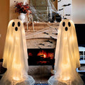 Witchwood™ Halloween Ghost Decorations 8ft Tall Glowing White Fabric Ghost with Light Stand for Front Porch Yard Indoor Outdoor Spooky Party Decor