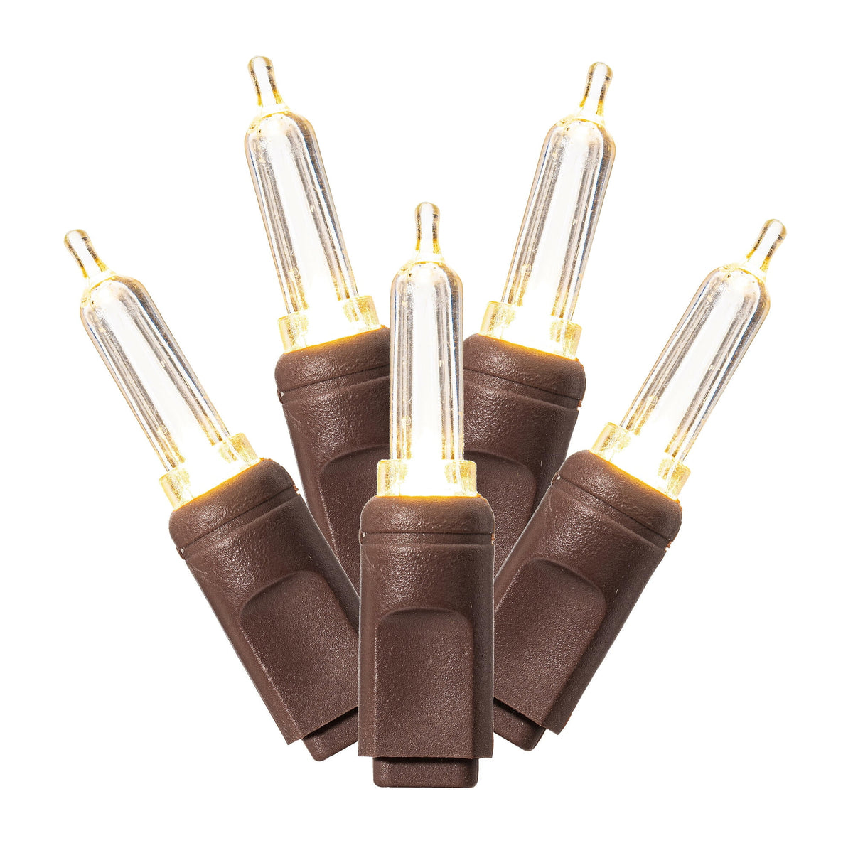 Witchwood™ Vickerman 50 Warm White Italian LED Single Mold light on Brown Wire, 25' Christmas Light Strand