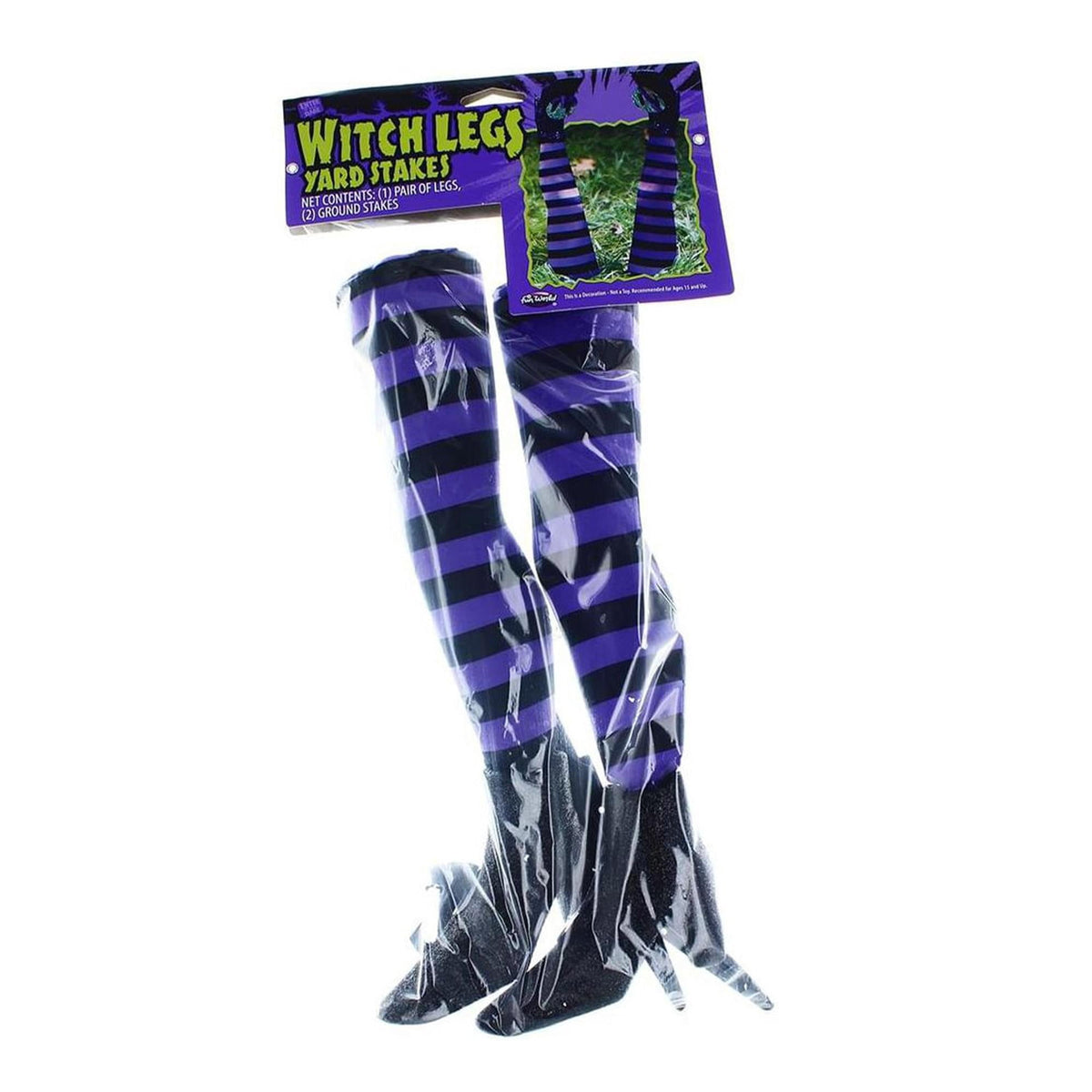 Witchwood™ Witch Legs Yard Stakes Purple/Black Halloween Décor